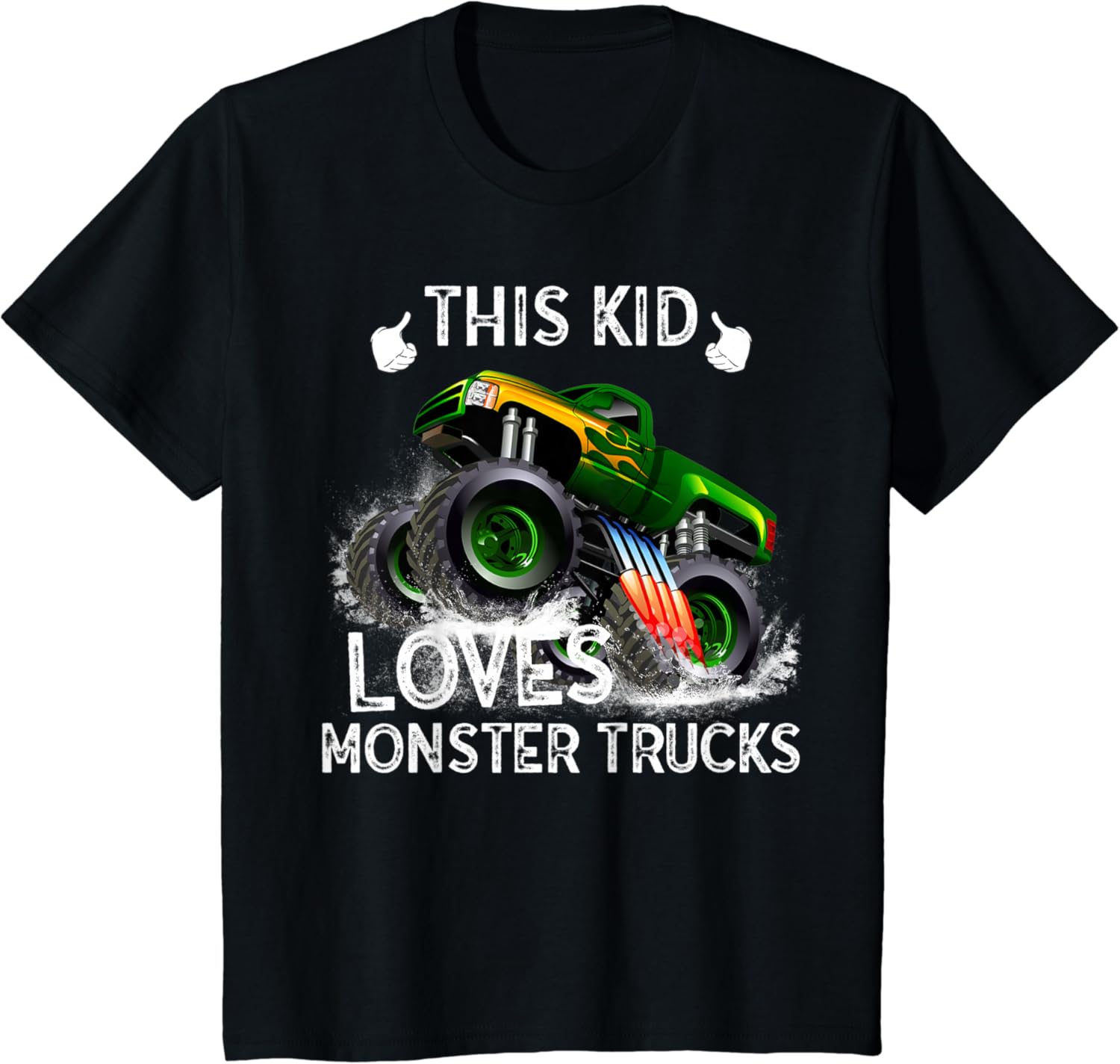 Youth This Kid Loves Monster Trucks Boys and Girls Gift TShirt
